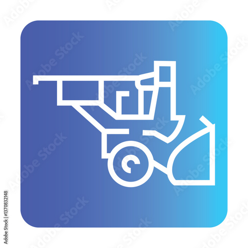 Gasoline Snowblower  line black icon. Vector isolated button.