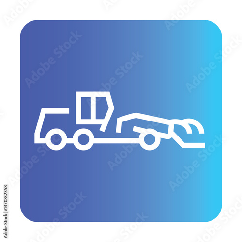 Snow Grader line black icon. Vector isolated button.