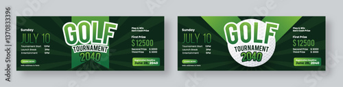 Golf tournament web banner social media cover template, annual sports tournament event golf banner design