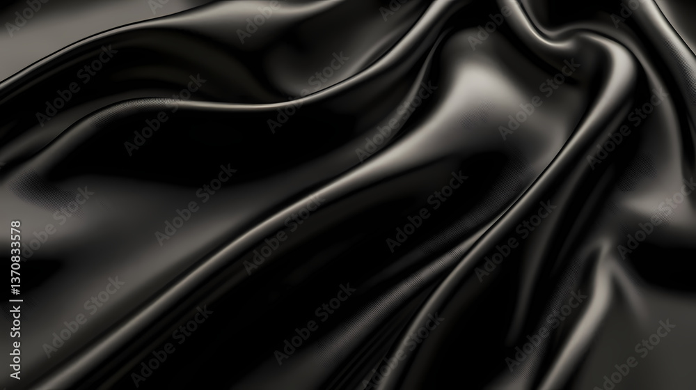 Obraz premium A black background with a smooth, satin finish, featuring a gentle sheen that catches the light. multiple variations available. Subdued Gleam. Illustration