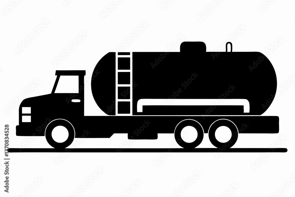 petrol tanker silhouette line art vector illustration petrol tanker silhouette line art vector illustration