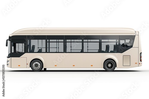 Modern City Bus Realistic Advertising Side View Front and Rear on White Background Isolated
