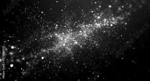 A mesmerizing cosmic dance of stardust across the deep, infinite darkness. Evoking a sense of wonder and the immensity of the universe. 