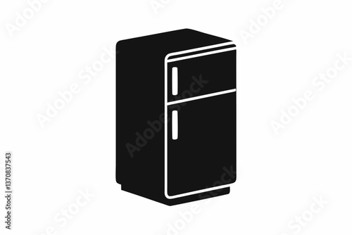 refrigerator icon silhouette line art vector illustration