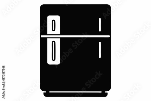 refrigerator icon silhouette line art vector illustration
