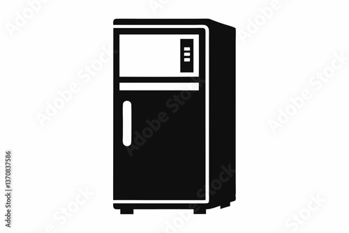 refrigerator icon silhouette line art vector illustration