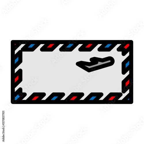 Airmail Envelope Vector Filled Icon Design