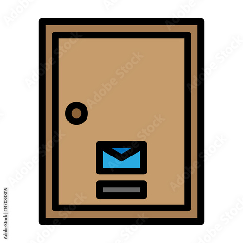 Mail Slot on Door Vector Filled Icon Design