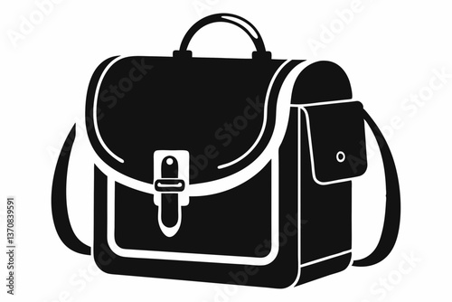 school bag silhouette line art vector illustration
