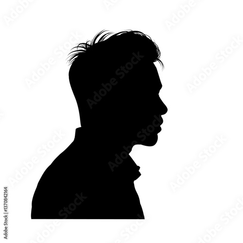 Silhouette of a handsome Asian man profile - vector illustration