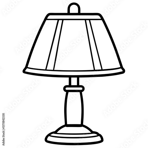 table lamp silhouette line art vector illustration