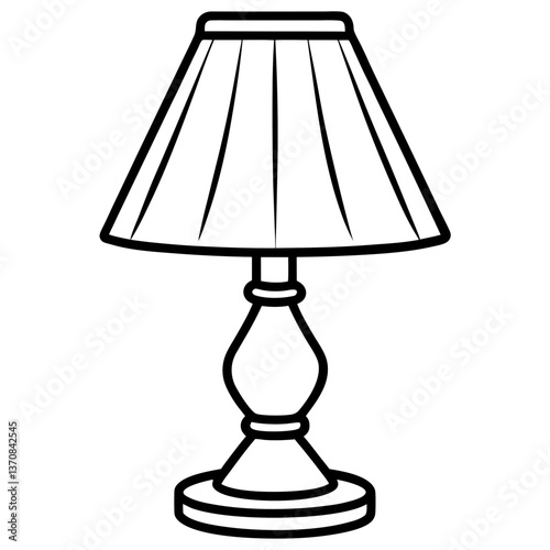 table lamp silhouette line art vector illustration