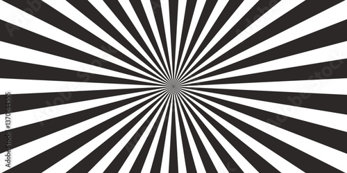 White and black ray burst style background Black and white. Vintage background, boom, comic book, circus template. Cartoon pop art template.  vector illustration

