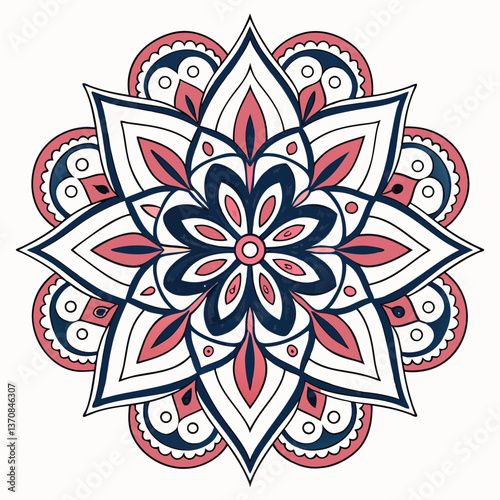 Intricate Mandala Design in Purples, Golds, and Teal, ai generated