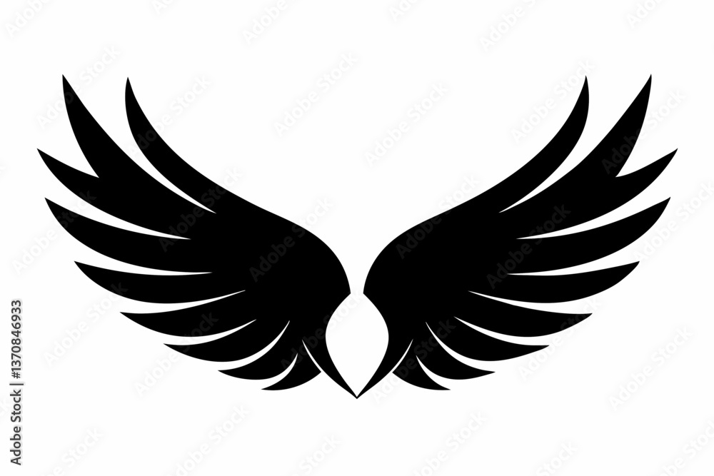 Fototapeta premium wings silhouette line art vector illustration