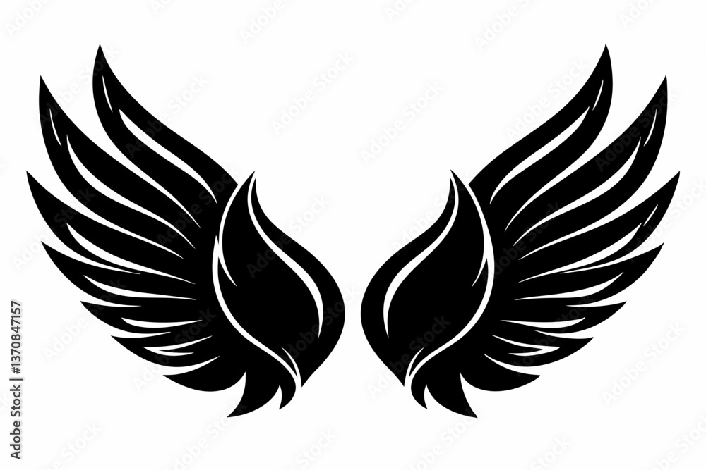 Fototapeta premium wings silhouette line art vector illustration