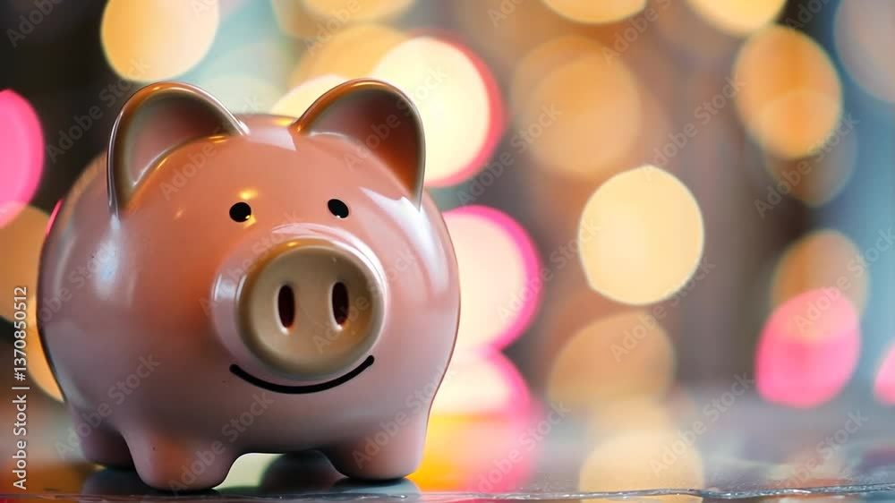 Sparschwein mit goldener Lichtstimmung