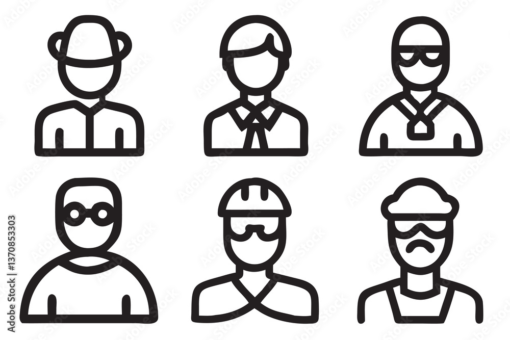 Business people icons vector set features cartoon avatar illustrations of men and women in suits for user and team design Business people icons vector set features cartoon avatar illustrations of men and women in suits for user and team design