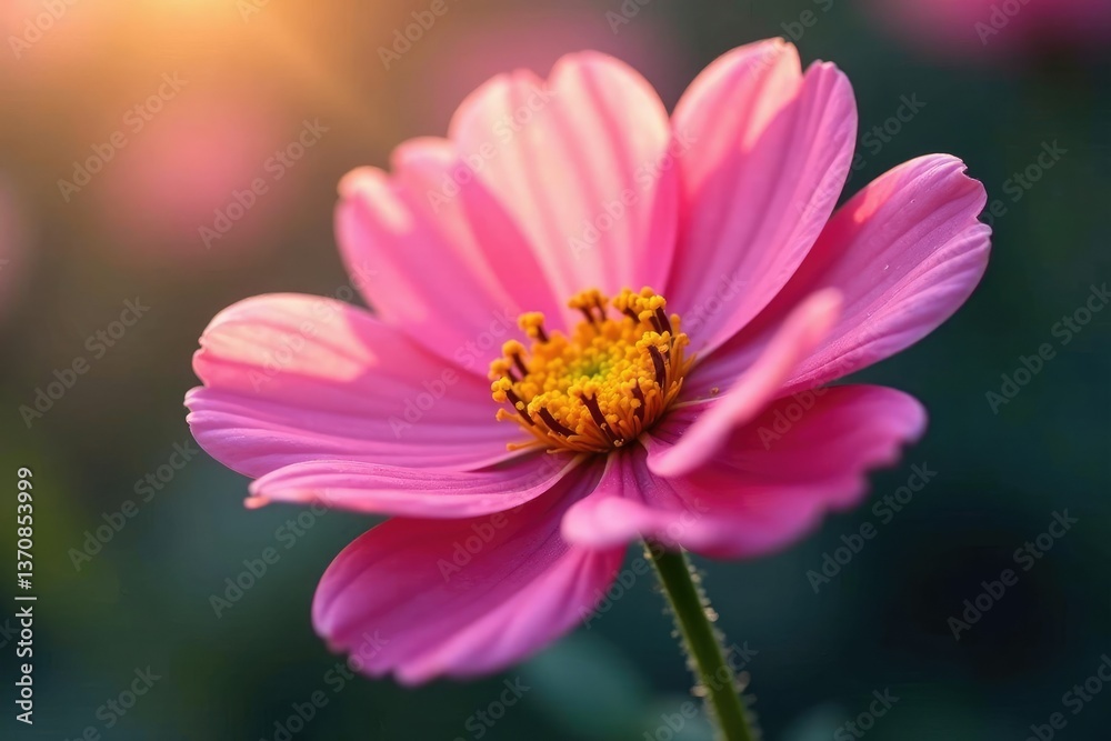 Obraz premium Single flower with intricate details and soft light, shine, glow, pure