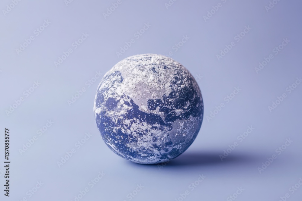 The miniature sphere representing planet earth is well illuminated The miniature sphere representing planet earth is well illuminated