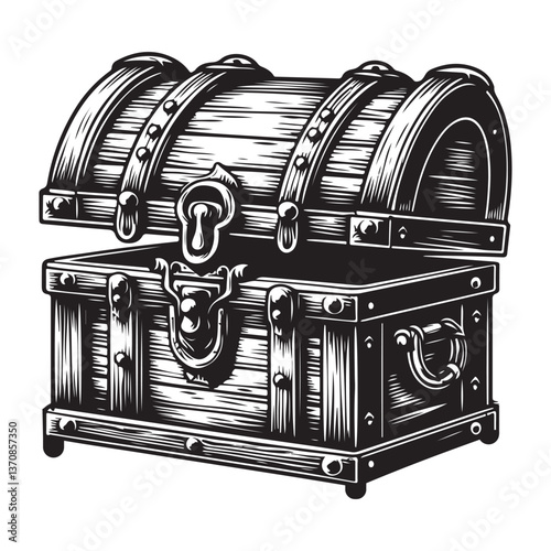 Treasure Chest Silhouette Vector Art An Antique Storage Container Design