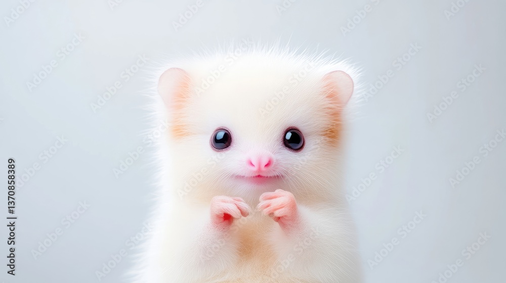 Fototapeta premium Cute, fluffy, white animal