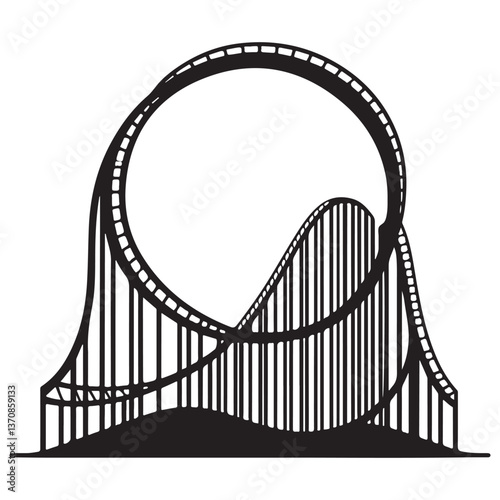 Roller coaster vector illustration thrilling amusement park ride design