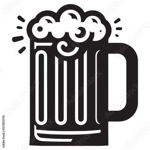 Refreshing Beer Mug Silhouette Celebration Drink Craft Beverage Alcohol Enjoyment