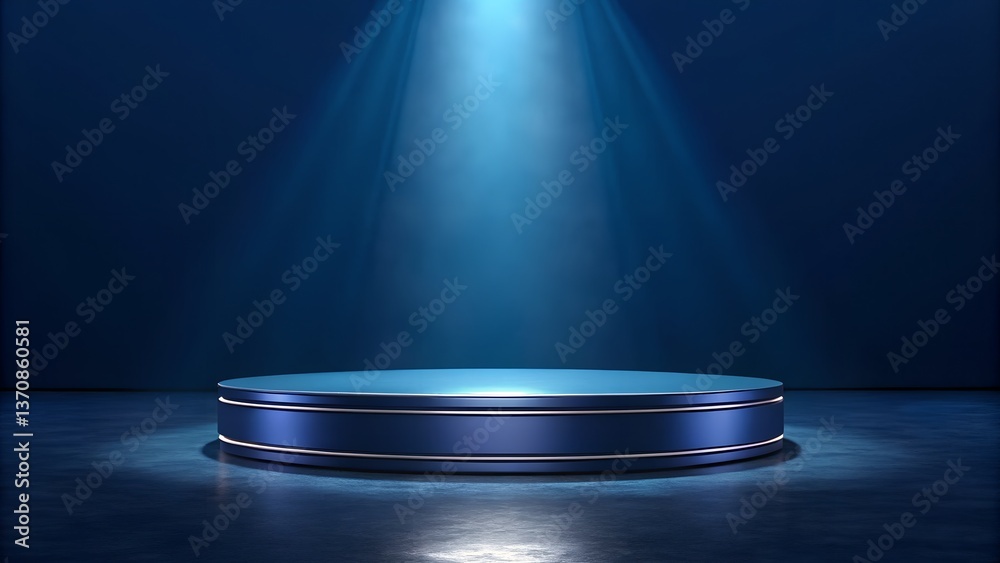 Obraz premium Spotlight Blue Stage Podium