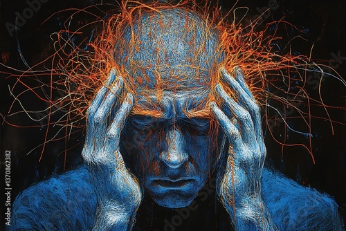 Man in Pain, Abstract Art, Studio