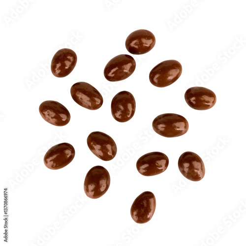 chocolate ball drop fall isolated on white background