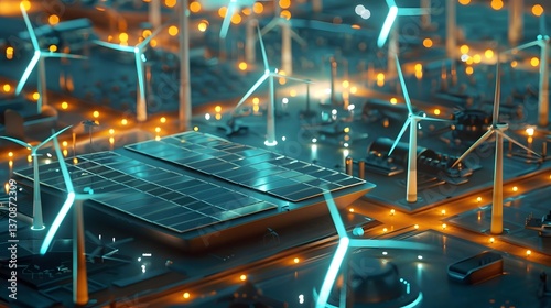Futuristic AI Powered Renewable Energy Control Center Optimizing Efficiency in Real Time