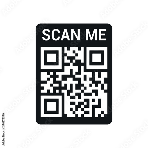 QR Code Frame vector Template design for Scanning – Mobile App, Payment, Smartphone, and PDA Use. qr code on white background