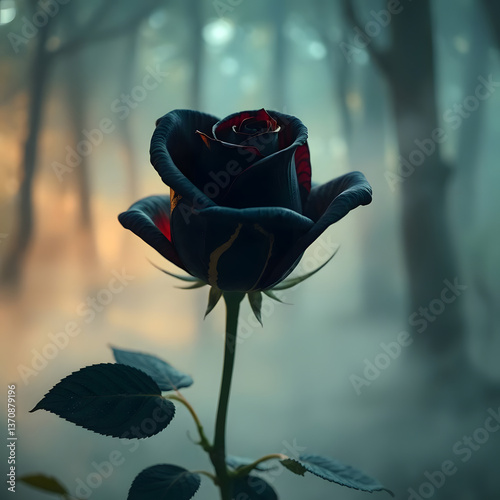 Exquisite Neo Rose Flower in Full Bloom with Soft, Gradient Petals and a Dreamy Background,Close-Up of a Vibrant Neo Rose Blossom Showcasing Intricate Petal Details and Rich Color Tones photo