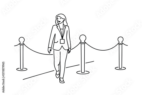 Woman Walking Red Carpet Event VIP Access Pass Business