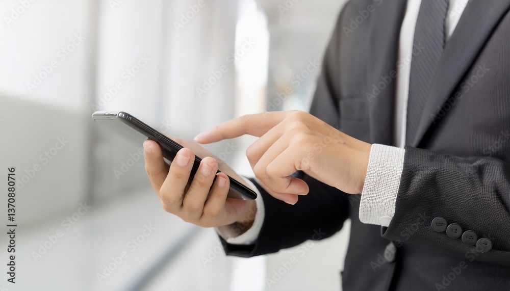Businessman checking his smartphone Businessman checking his smartphone
