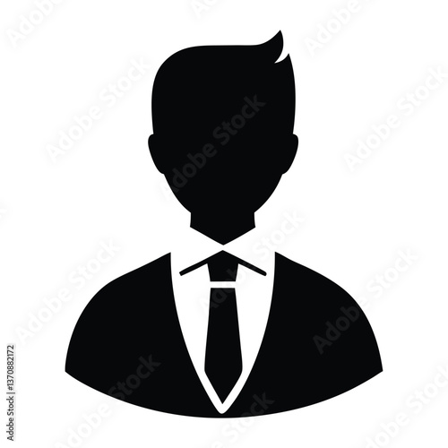 male Head icon Silhouette Vector design 