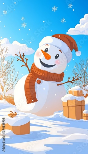 Snowman Winter Gifts Sunlight