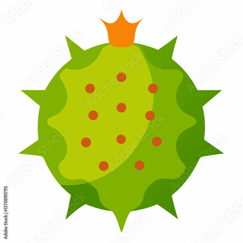 Horned melon Fruits vector art illustration 