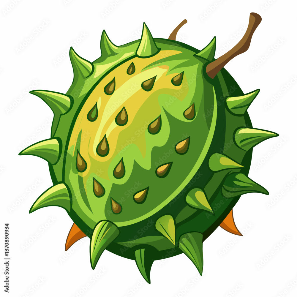 Horned melon Fruits vector art illustration Horned melon Fruits vector art illustration