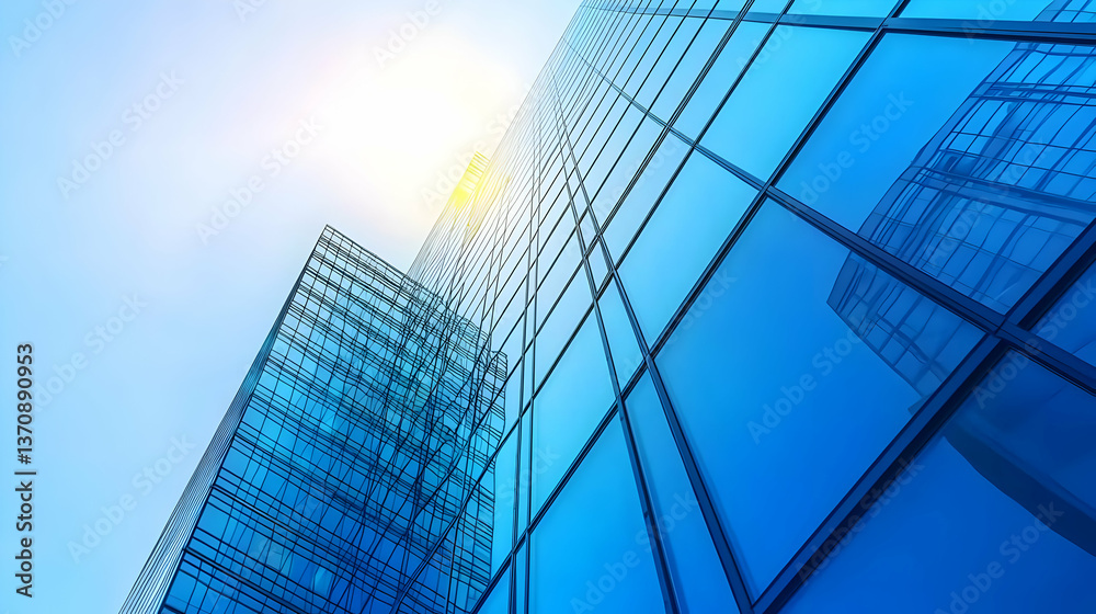 Abstract Modern Building Facade With Blue Glass Abstract Modern Building Facade With Blue Glass
