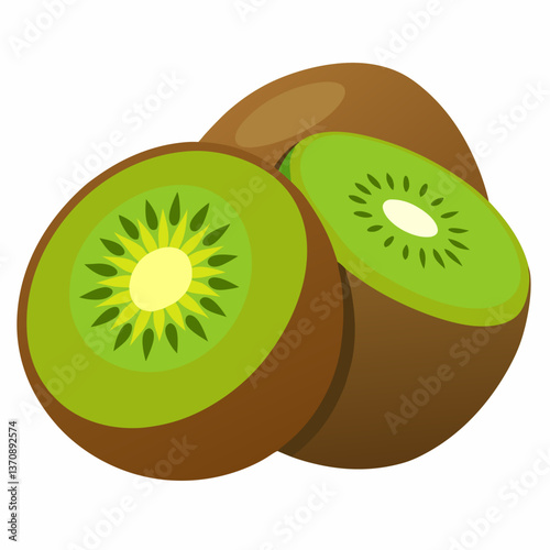 Kiwi Fruits vector art illustration