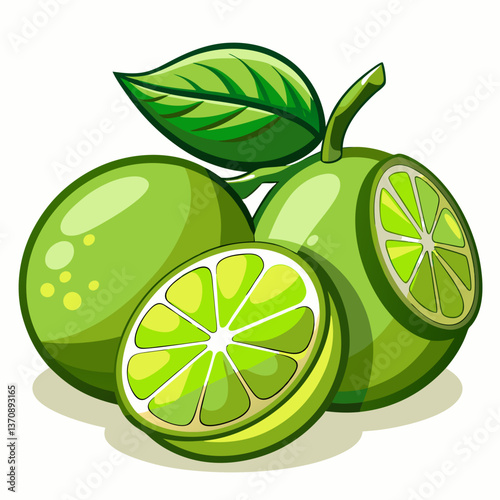 Lime Fruits vector art illustration