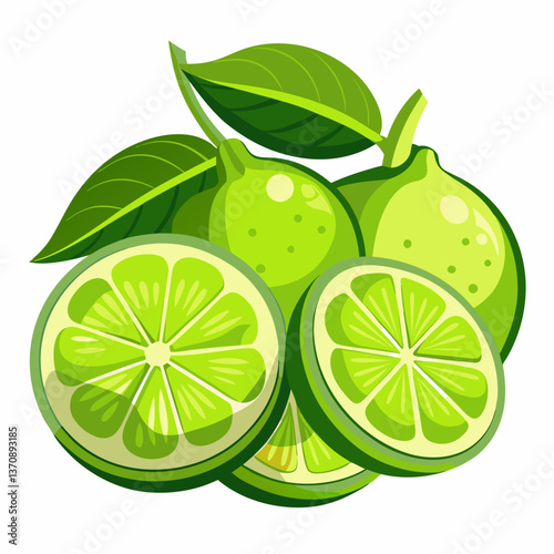 Lime Fruits vector art illustration
