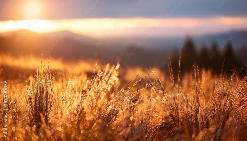 Obraz premium Złota sucha trawa krajobraz fototapeta