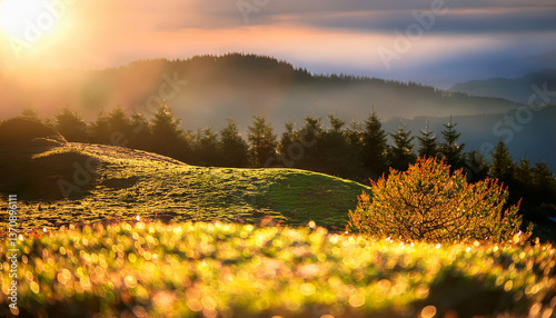Malowniczy krajobraz górski o zachodzie słońca – natura i spokój © Monika Janiak-Klicha