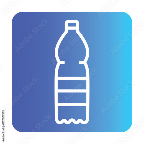 Plastic bottle line black icon. Vector isolated button.