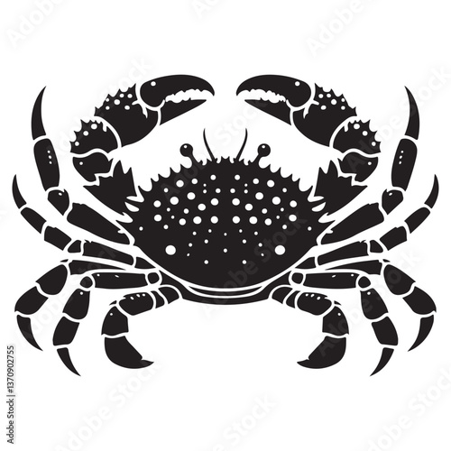 Realistic Crab Vector Silhouette Illustration for Seafood and Coastal Designs