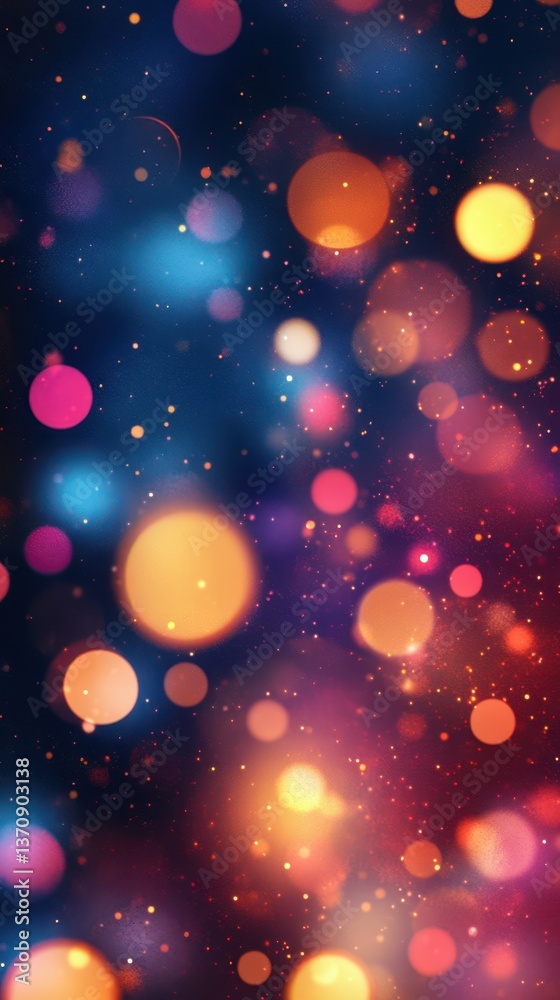 Colorful bokeh lights creating a dreamy atmosphere in a night setting Colorful bokeh lights creating a dreamy atmosphere in a night setting