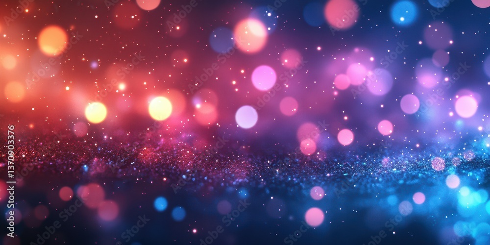 Colorful abstract bokeh background with vibrant lights and sparkling effects in various shades